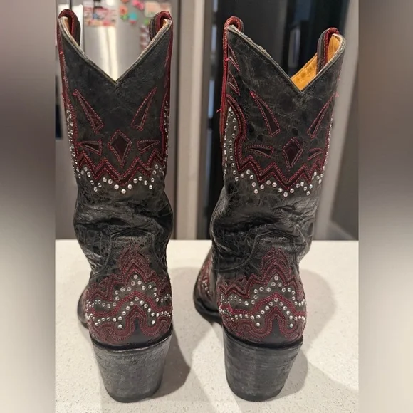 Old Gringo Black and Red Leather Boots - Picture 9 of 15